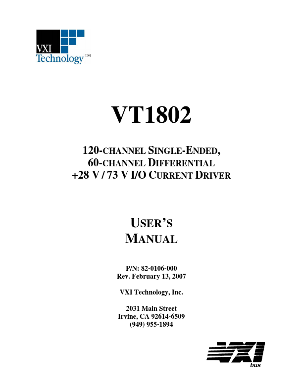VT1802 VXI