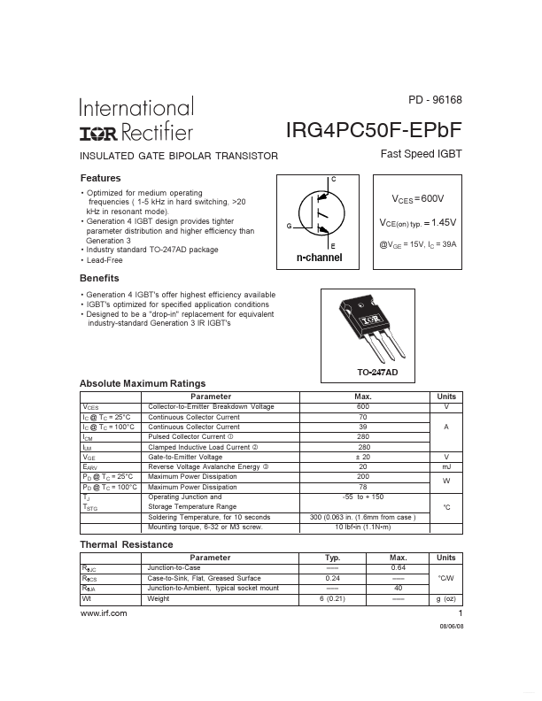 IRG4PC50F-EPBF