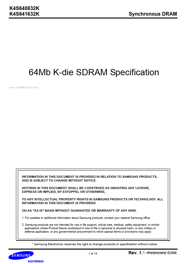 K4S641632K Samsung semiconductor