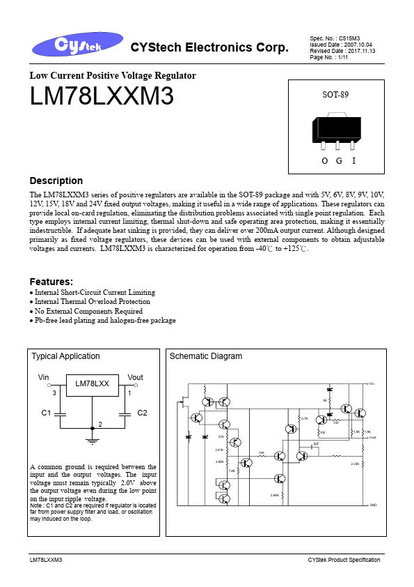 LM78L15M3 CYStech