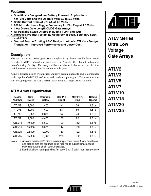 ATLV20 ATMEL Corporation