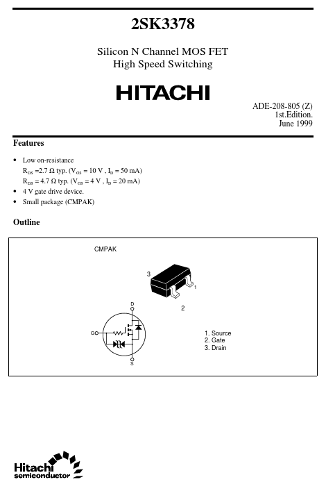 2SK3378 Hitachi Semiconductor