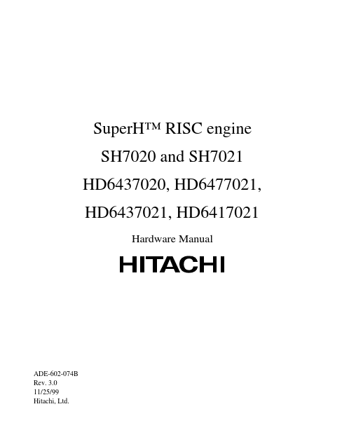 HD6437020 Hitachi Semiconductor