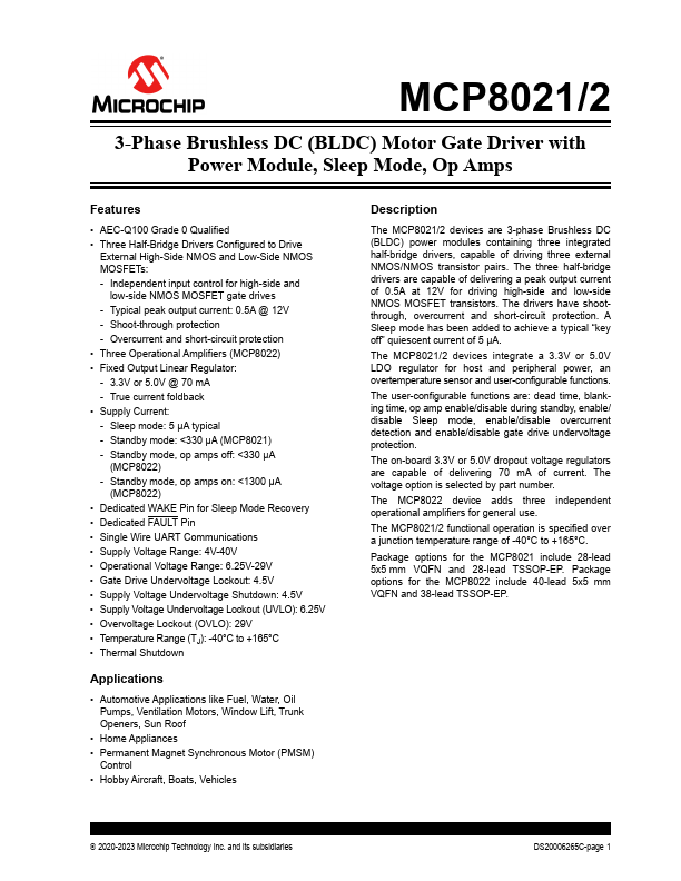 MCP8021 Microchip