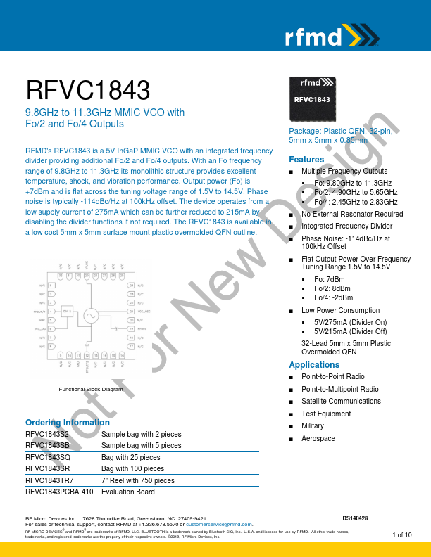 RFVC1843 RF Micro Devices