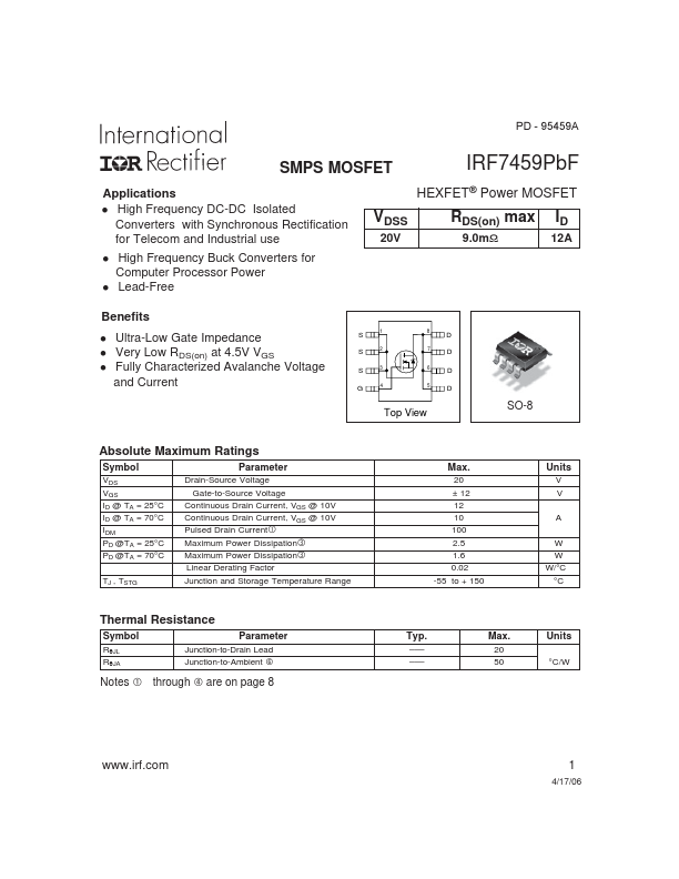 IRF7459PbF International Rectifier