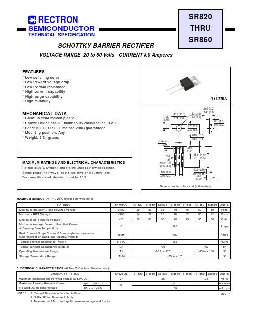 SR820 Rectron Semiconductor