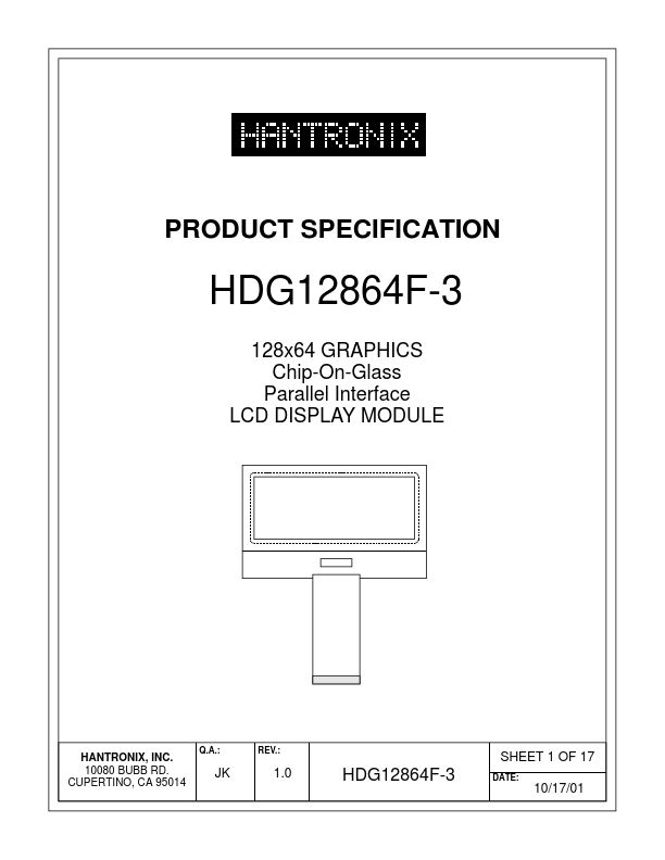 HDG12864F-3 Hantronix