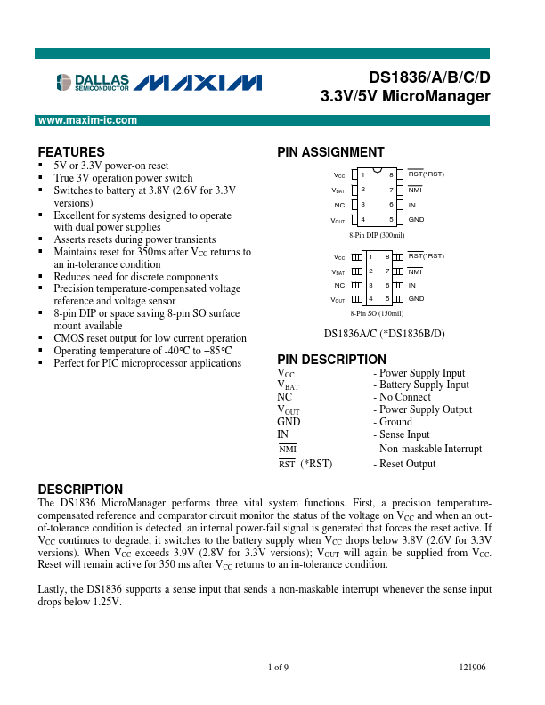 DS1836B Maxim Integrated