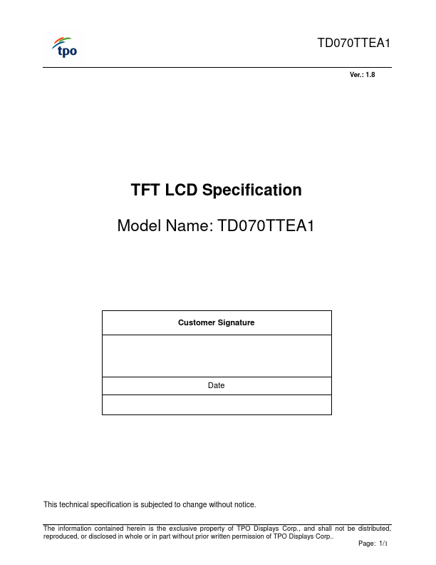 TD070TTEA1